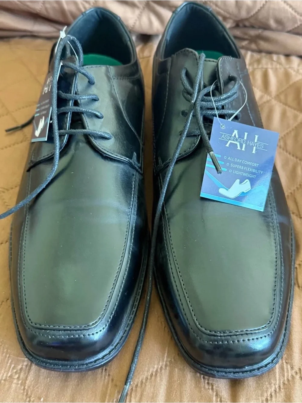 John Ashford Black Men's Lace-Up Oxfords